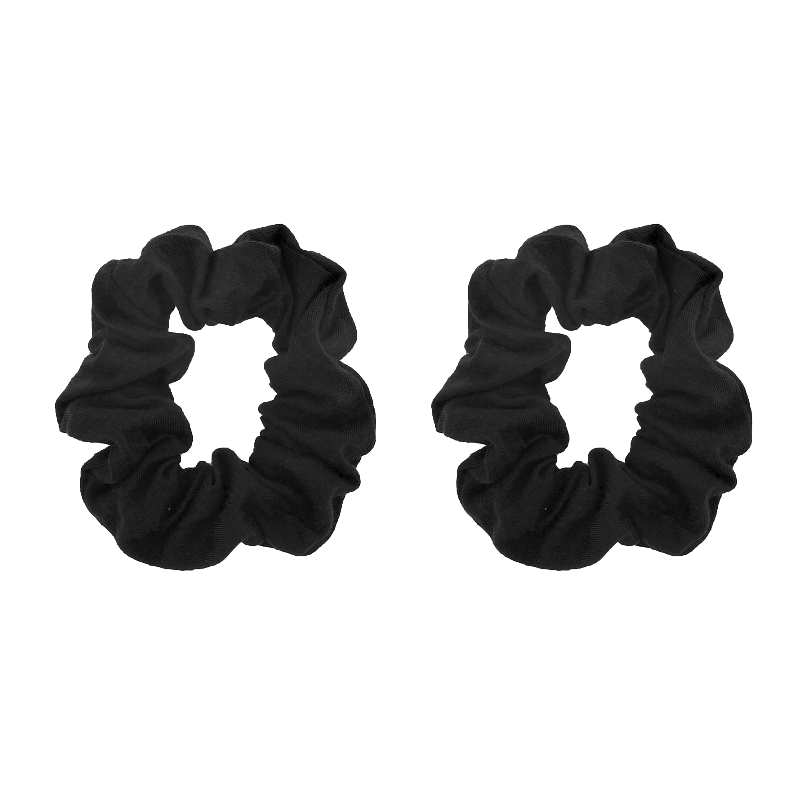 Set of 2 Solid Scrunchies - Black by Motique Accessories