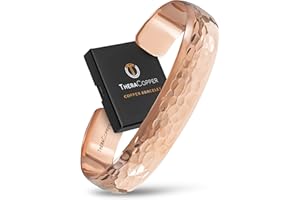 TheraCopper Copper Bracelet for Men & Women — 100% Pure Copper Bracelets — Raw, Solid & Uncoated Authentic Handmade Tibetan Bracelet Cuff Bangles