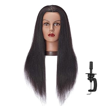 human hair mannequin head with stand