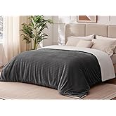 Sherpa Blankets Queen Size - Fleece Queen Blanket for Bed, Soft and Warm Throw Blanket for Winter, 90" x 90", Grey