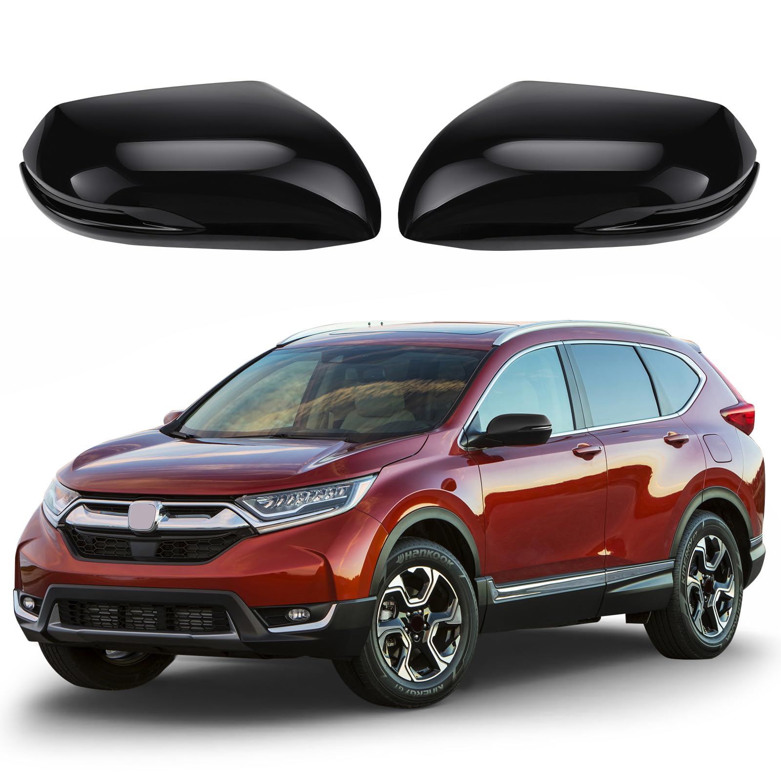 Photo 1 of Glossy Black Side Mirror Covers Caps Compatible with Honda CRV 2017 2018 2019 2020 2021 2022,Door Mirror Caps Replacement Pair With Turn Signal Cut-Outs