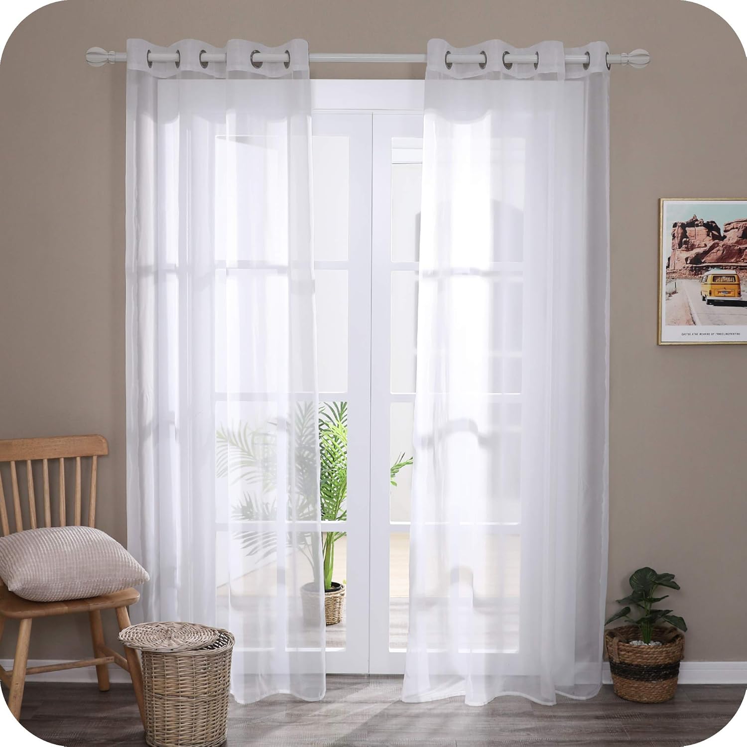 Umi By Lot De 2 Rideaux Voilage Blanc Effet Lin A Oeillet Avec Motif Broderie Bleu Marine 140x175cm Rideau Chambre Bebe Decoration De La Maison Cuisine Et Maison Mystik Com Au