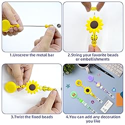 15pcs Candy Beadable Badge Reels Making Kits