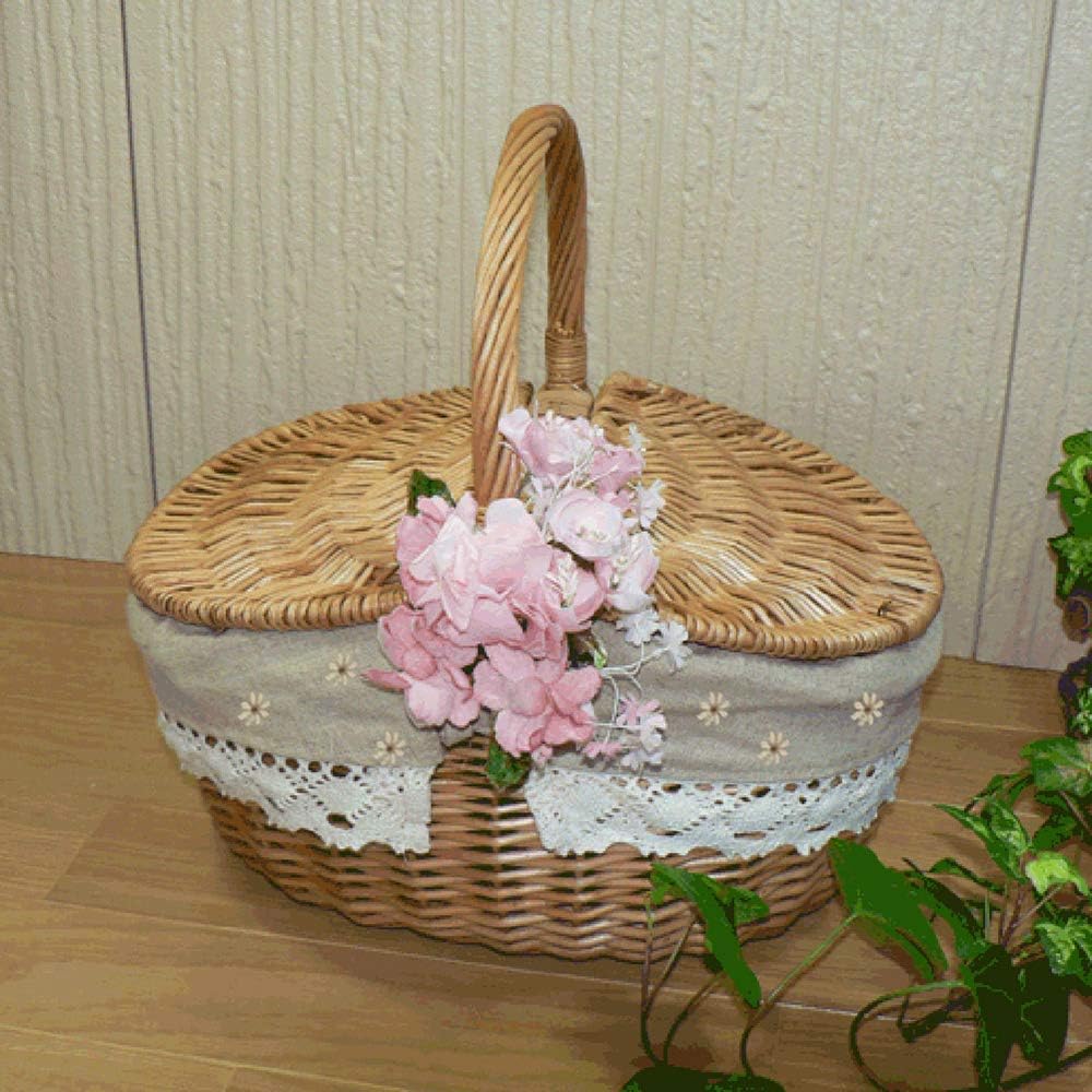 Cesta de Picnic al Aire Libre Handfly Mimbre Cesta de Picnic Estilo