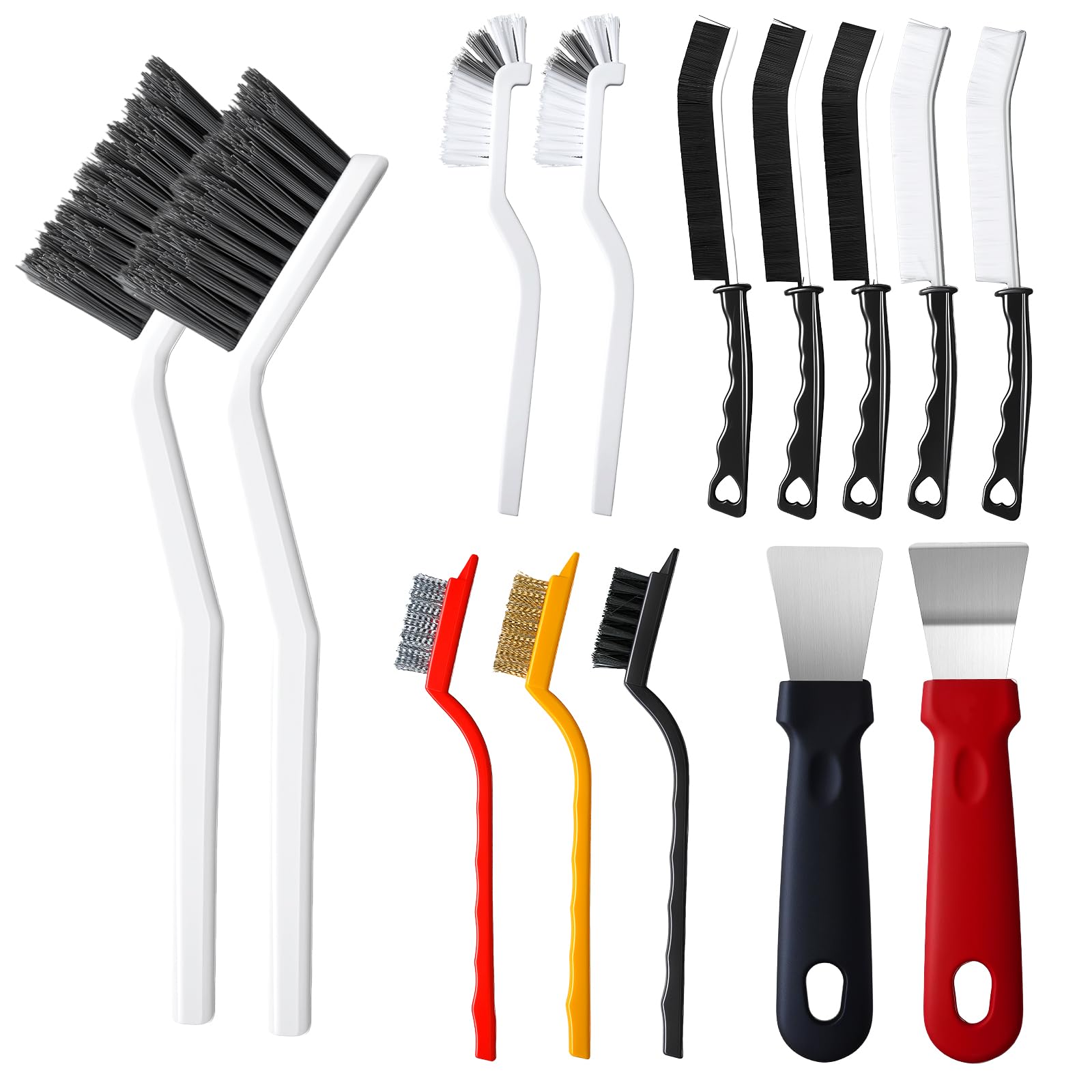 Photo 1 of 14Pcs Crevice Cleaning Brush Set, V Shape Grout Cleaner Brush for Deep Cleaning Gap, Hard Bristle Scrub Brushes Tools, Cleaning Supplies for Household Use, Bathroom, Kitchen, Toilet, Window