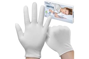 HMNYSOL White Cotton Gloves for Dry Hands Sleeping Eczema, 4 Pairs(8Pcs) SPA Breathable Moisturizing Gloves Overnight for Women and Men Work Serving Inspection