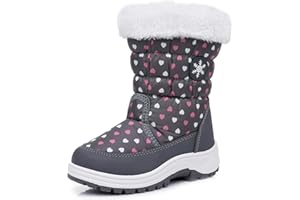Ahannie Toddler Boys Girls Warm Snow Boots, Kid Outdoor Insulated Winter Boots