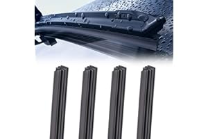 Bewudy 4PCS Car Windshield Wiper Blade Strips, DIY Adjustable Car Windscreen Wiper Rubber Strips, Silicone Car Frameless Window Replacement Universal for SUV Truck Van