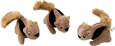 Outward Hound Squeakin' Squirrels Plush Replacement Toys 3 Pack