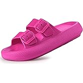 Weweya Sandals for Women and Men - Pillow Slippers - Double Buckle Adjustable Slides - EVA Flat Sandals