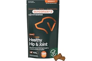 VetriScience Extra Strength Healthy Hip & Joint Chews, GlycoFlex 3, Glucosamine, Green-Lipped Mussel, Joint Support Supplement for Dogs, Promote Mobility & Soothe Joint Discomfort, Chicken, 120 Count