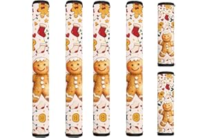 HUISEFOR Gingerbread Man Refrigerator Door Handle Covers Anti-Static Stains Kitchen Appliance Protective Gloves Anti-Slip Decor for Ovens Dishwashers Microwave Stove Christmas Decor