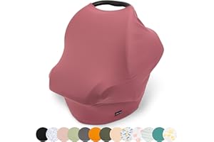 Breathable Nursing Cover Up and Car Seat Cover for Babies Simka Rose - Breastfeeding Cover for Baby Boy & Girl - Adjustable Stretchy Infant Carseat Canopy Carrier Cover for Summer - Must Have Registry
