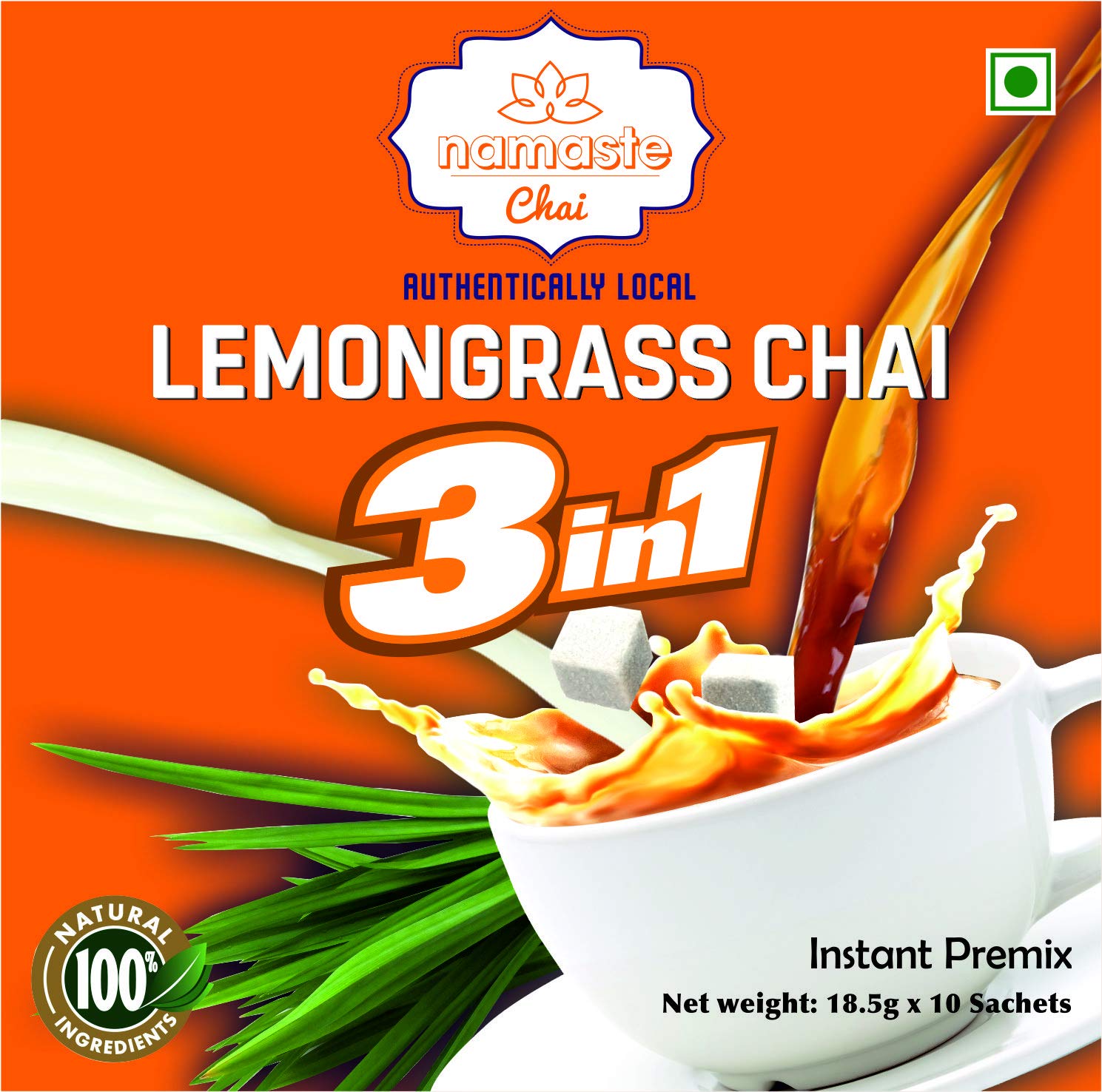 Namaste Chai Instant Tea Premix, Lemongrass Flavor Assam Milk and