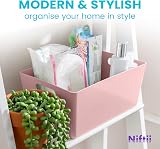 Niftii 5-Pack Plastic Storage Baskets 3.9L Lightweight with Handles 17x25x11cm view 5