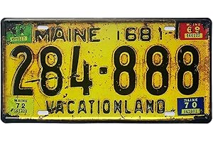 ROOKOPR Maine License Plate Aluminum Novelty Car Decor License Plates 12"x6" Front of Car Decorative Retro Rusty License Plate for Men Women Car-19