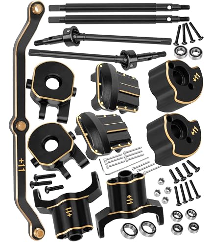 RampCrab Axle Widening Kit For TRX4M RC Crawler - 5mm Wider Each Side, Brass Parts (Front & Rear)