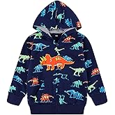 Akyzic Baby Boys Zip Up Hoodie Toddler Boys Jacket Cartoon Winter Long Sleeve Hooded Sweatshirt Tops Fall Coat Kids 2-7 Years