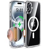 MAGIC JOHN for iPhone 16 Case [Camera Control Button] [Compatible with MagSafe] Scratch-Resistant Cover, Military-Grade Shockproof, Magnetic Phone Case for iPhone 16 6.1 inch, Clear