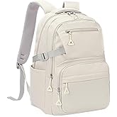 GAEKEAO Everyday Backpack for Women Lightweight Casual Daypack Travel Backpacks for Work College Hiking Camping Commute Beige