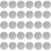 ABBECIAO Stamping Blanks, Hand Personalized Pet Dog ID Tags Stamped Blanks Aluminum Tags with Hole, 0.06 Inch Thick 50 Pack