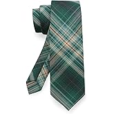 Rzmtaol Plaid Ties for Men, Adjustable Skinny Mens Tie Polyester Men's Neckties for School Wedding Formal Banquet Business
