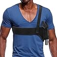 Shoulder Holster Under Arm Deep Concealment Universal Underarm Gun Holster for Men and Women for All Pistols Right and Left Hand Subcompact Compact Pistols Bodyguard Black