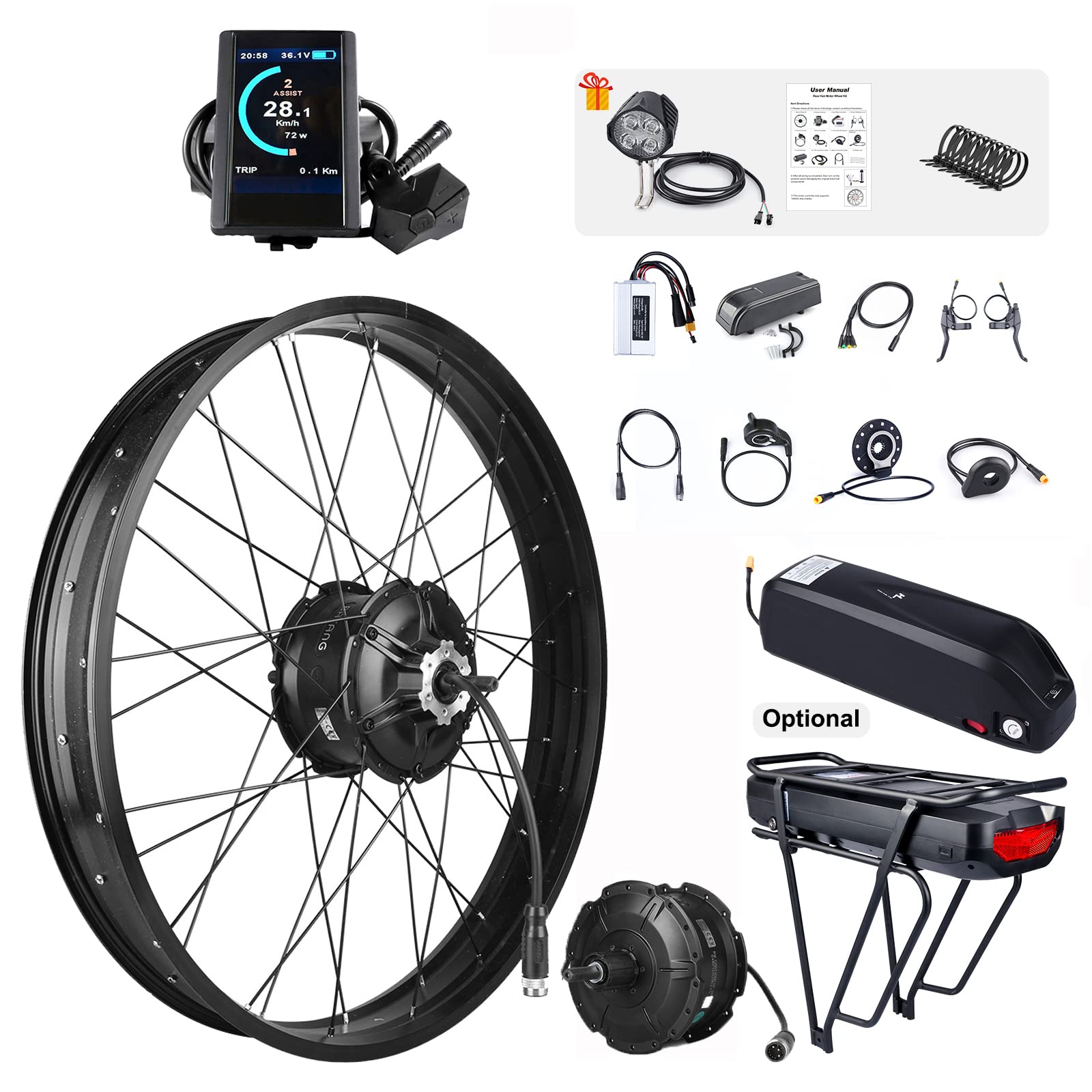 BAFANG 48V 1000W Rear Hub Motor : 26 Inch Fat Tire
