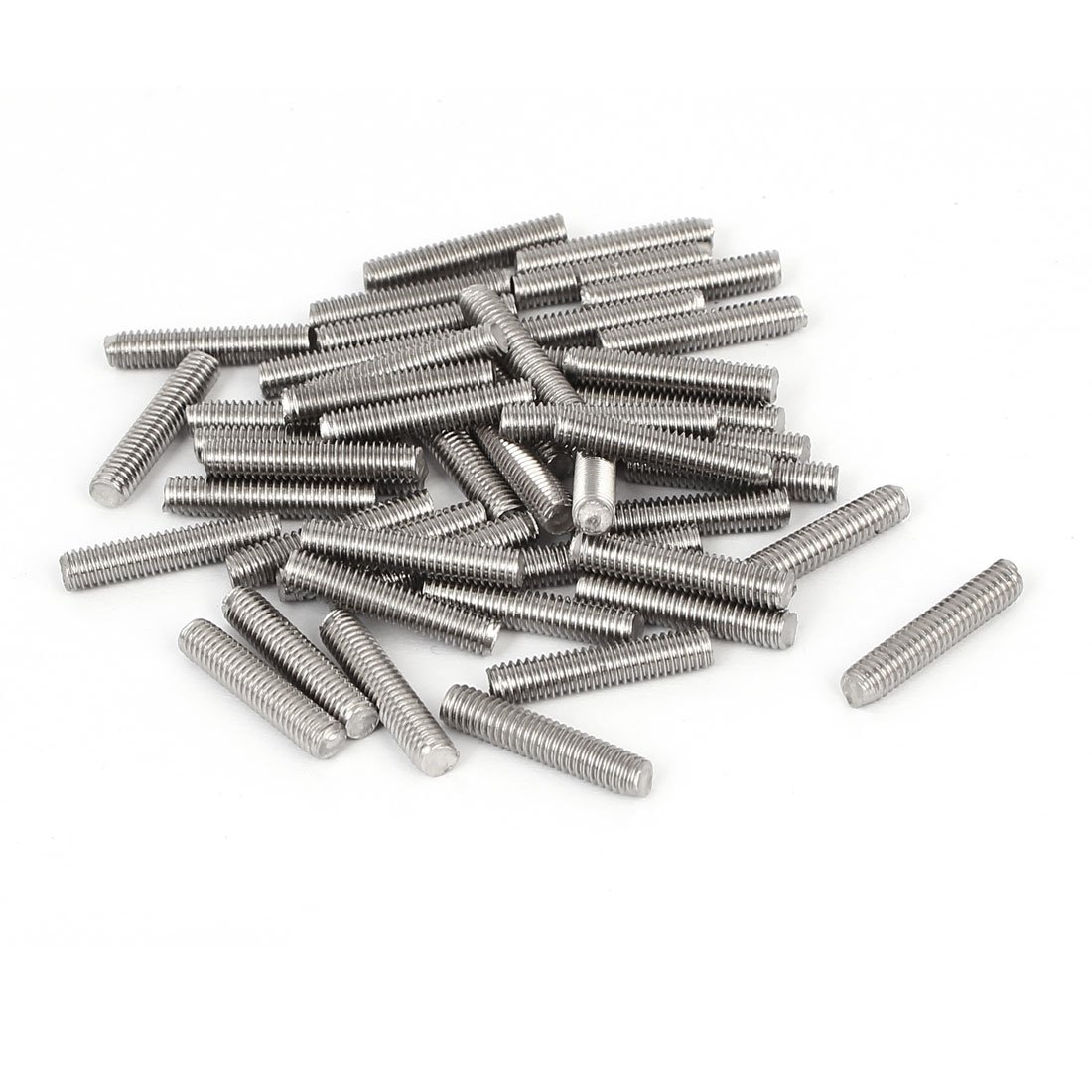 Sourcingmap M4 x 20mm 304 Stainless Steel Fully Threaded Rod Bar Studs Silver Tone 50 Pcs
