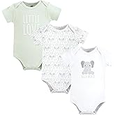 Hudson Baby Unisex Baby Cotton Bodysuits, Hello World Elephant, 12-18 Months