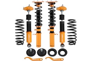 ZYAUTO Racing Coilovers Shocks Springs Suspension for BMW X5 E53 2000-2006 Front and Rear 4 Pieces Air Coilovers Suspension Spring Shock Absorber, Gold
