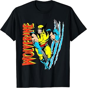 Marvel X-Men Wolverine Vintage Claw Slice Graphic T-Shirt T-Shirt