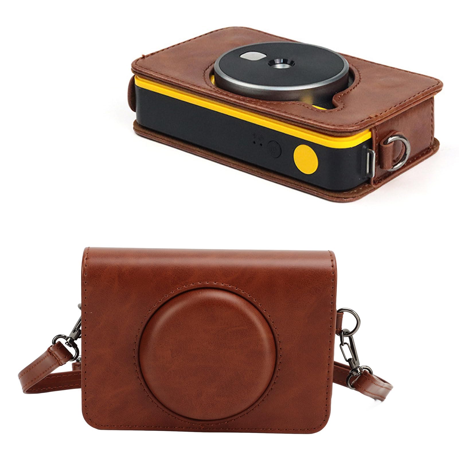 Mini Shot2 Retro Case, PU Leather Protective Camera Carrying Bag with Adjustable Shoulder Strap, for C210R/Mini Shot2 Retro