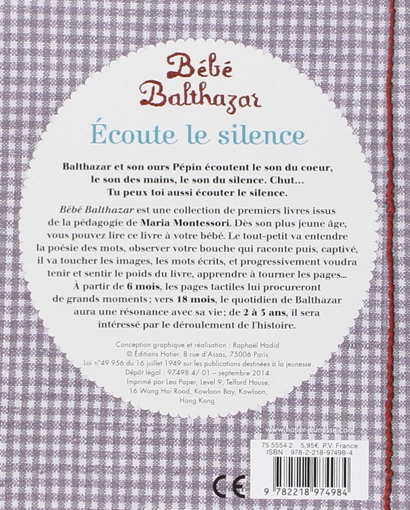 Bebe Balthazar Ecoute Le Silence Pedagogie Montessori 0 3 Ans Amazon Co Uk Place Marie Helene Fontaine Riquier Caroline Books