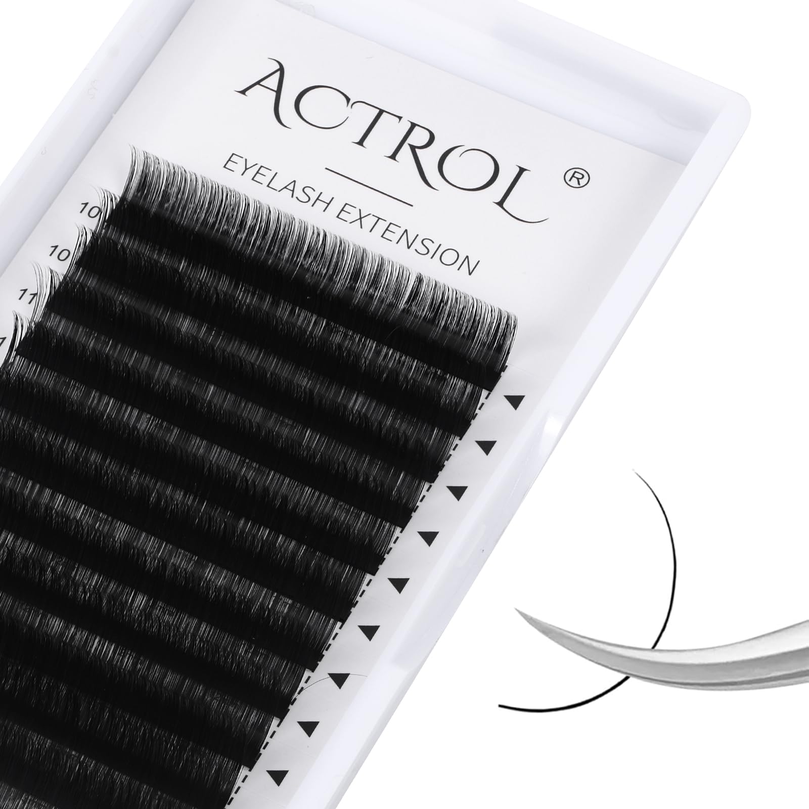 ACTROL Classic Eyelash Extension Volume Lashes Tray Supplies Matte Black Professional Lashes（0.10-D-10-13mix）