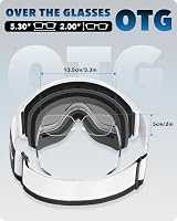 Findway Ski Goggles OTG Anti-Fog UV Protection Silver view 5