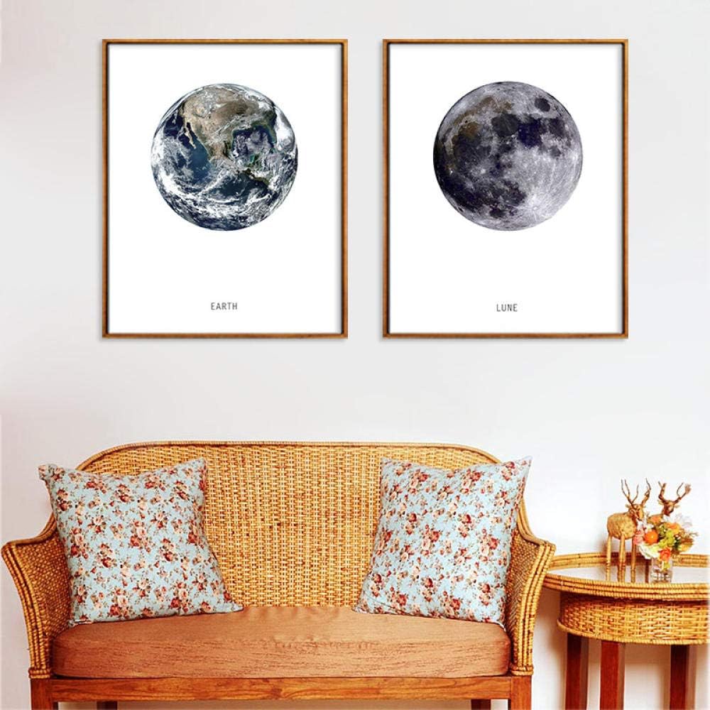 Luckyjun Earth Lune Landscape Canvas Art Print Painting Modern Home