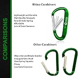 Rhino Produxs Lightweight Snap Carabiner Clips with Keyrings 8pcs D Ring view 4