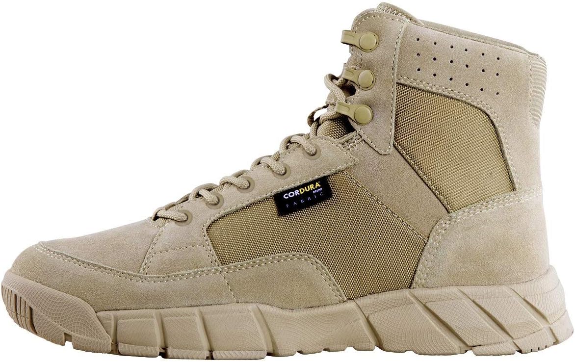 FREE SOLDIER Men's Tactical Boots 6 Inches Lightweight Breathable Military Boots for Hiking Work Boots: Sports & Outdoors