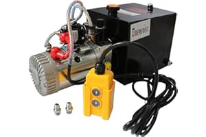 Dremvoist 10 Quart Power Unit Double Acting, Hydraulic Pump DC12V Dump Trailer Pump, Hydraulic Power Unit, with Metal Oil Reservoir Power Unit, for Dump Trailer Car Lifting