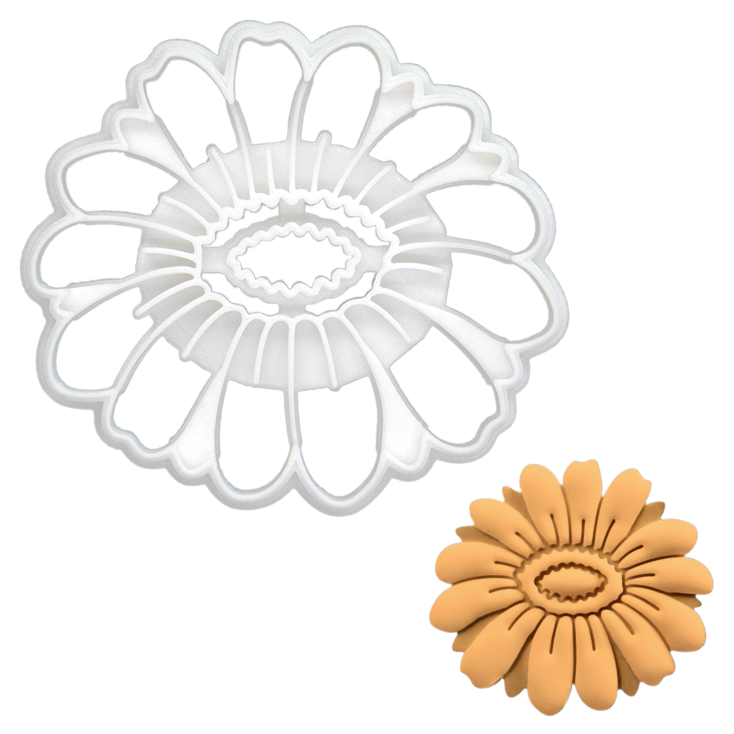 BAKERLOGY Gerbera Flower Cookie Cutter - Detailed Biscuit Cutter Design for Baking and Crafts, Ideal on Fondant, Dough, Clay