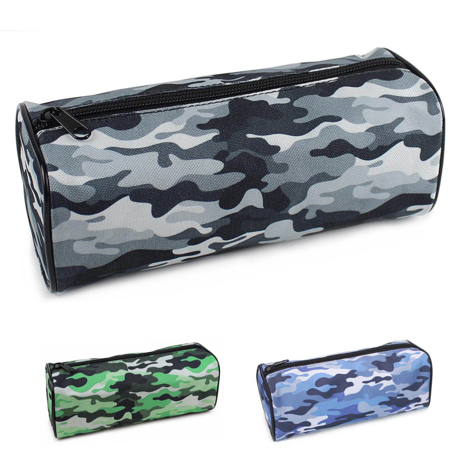 Fashion Stationery Pencil Case for Boys Secondary School Black Grey Camouflage Pencil Cases for Girls Kids or Children at Primary School or a Teenage Boy 1 Large Compartment Storage Case