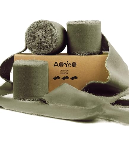 Ling's Moment Silk Satin Ribbon - 6.7 Yards, 1.5 Inch Width, Frayed Edge For Wedding Bouquets & Gift Wrapping