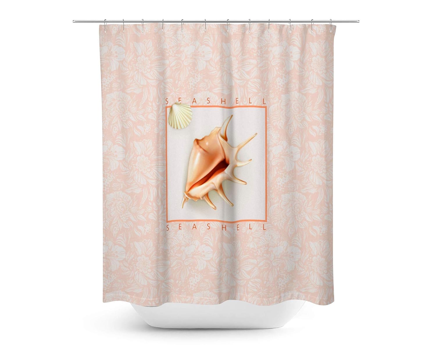 Amazon Com Beach Art Shower Curtain Pink Seashell Handmade