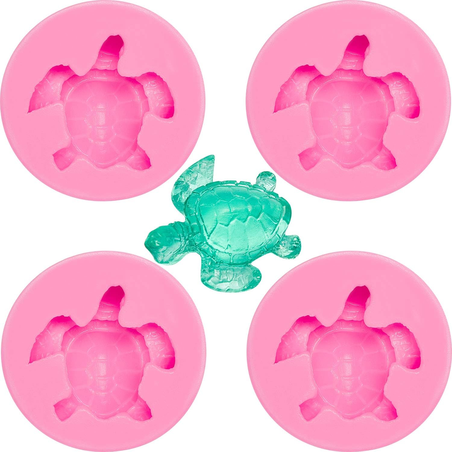 4 Pieces Turtle Chocolate Mold Sea Turtle Silicone Mold