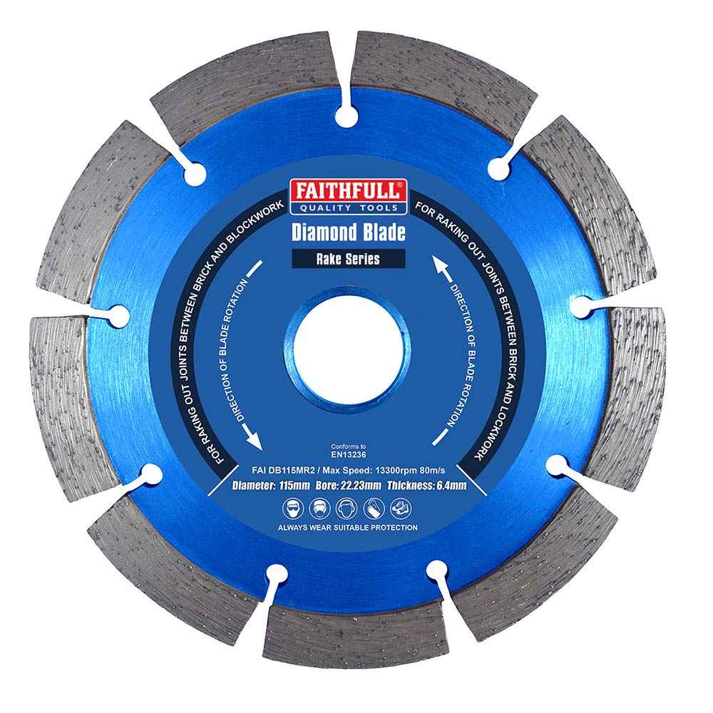 Faithfull DB115MR2 115 x 22 mm Mortar Raking Diamond Blade