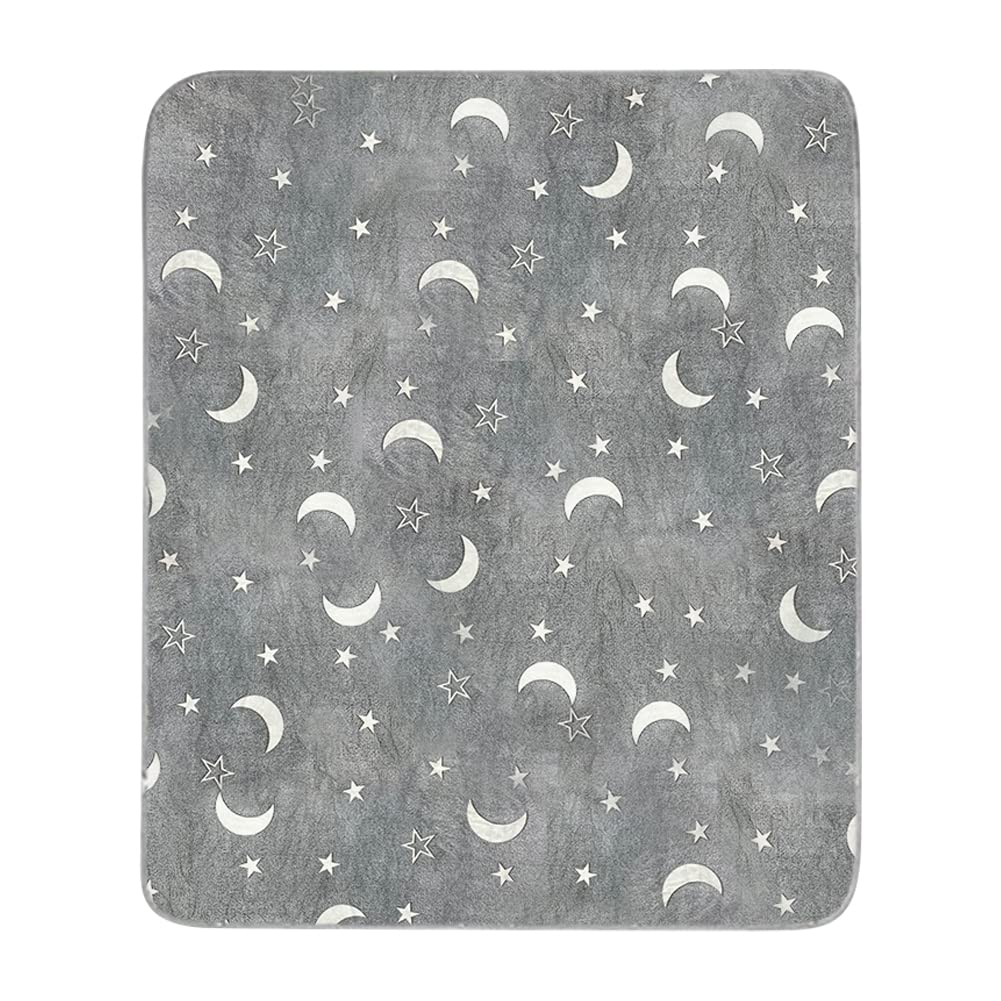 Uposao Glow in the Dark Blanket Flannel Blanket Pentagram Moon Comfortable Soft Plush Blanket Air Conditioning Travel Home Napping Blanket for Adults Kids, 127cmx152cm