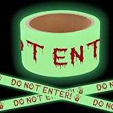 rosulasi Glow in The Dark Halloween Decorations Caution Tape 2inx16.4ft | Do Not Enter Scary Warning Tape Roll Hazard Indoor Outdoor Barricade Safety Spooky DIY Home Party Door Danger Zones Office