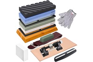 TFMODBFA Knife Sharpening Stone Set - 2 Side Grit 400/1000 3000/8000 Kitchen Knife Sharpener Stone, Professional Kitchen Shar