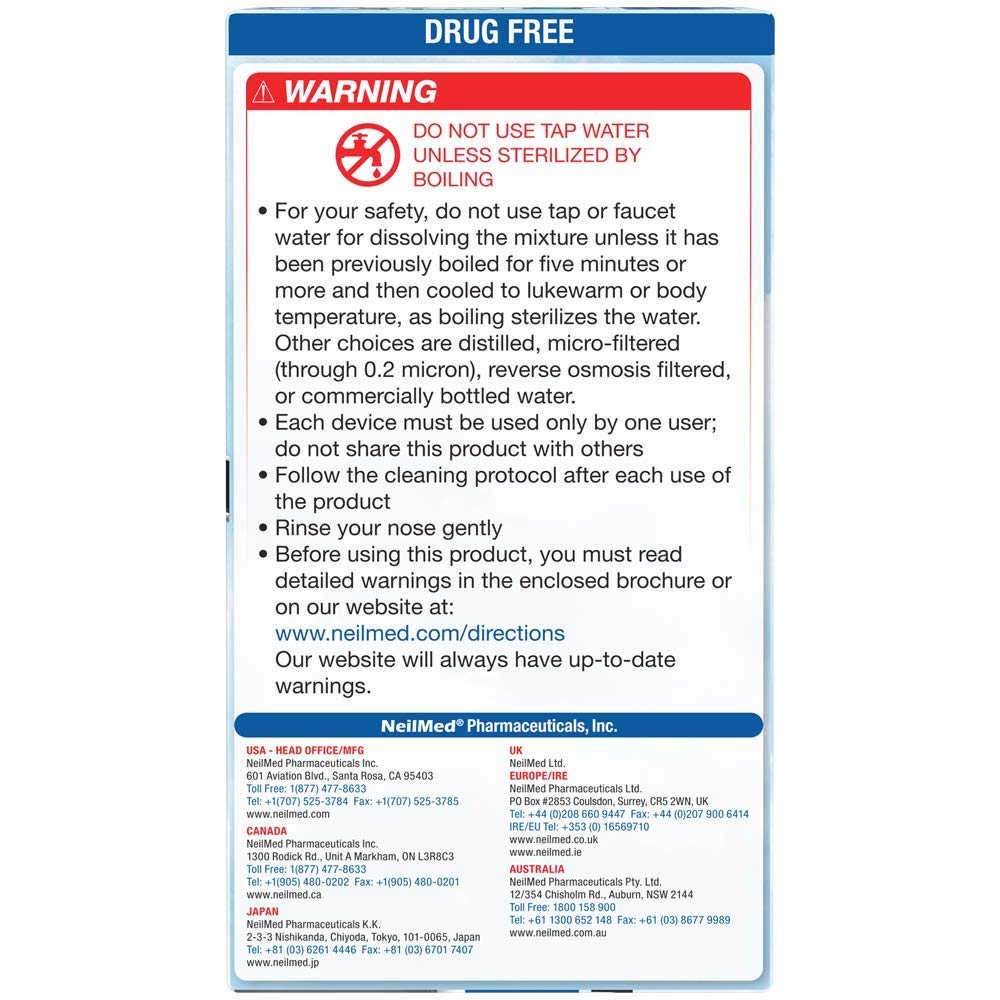 NeilMed Sinugator Cordless Pulsating Nasal Irrigator (Dual Speed) with 30 Premixed Packets and 3 AA Batteries - Black (Pack of 1)